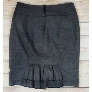 B Wear Black/White Ruffle Back Midi Skirt